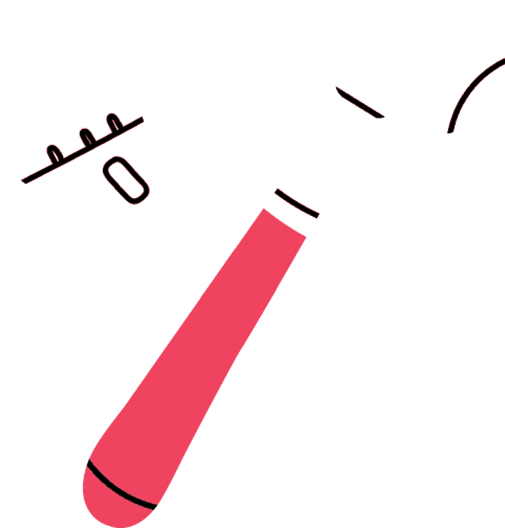 Hammer and screwdriver